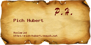 Pich Hubert névjegykártya